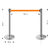 Pedestal Separador de Fila CROMADO com Fita LARANJA - Painel De Senha, Organizador De Fila, Dispensador De Senha E Bobina De Senha É Na Michelangelo Painéis