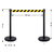 Pedestal Separador de Fila PRETO com fita ZEBRADA - Painel De Senha, Organizador De Fila, Dispensador De Senha E Bobina De Senha É Na Michelangelo Painéis