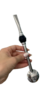 Bomba inox de pedra acrílica 23cm - PRETA (anel prata)