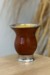 Cuia de porongo com pé e bocal inox - ALARANJADA