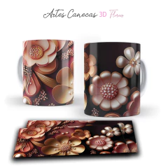 +50 Plantillas Tazas 3D Flores #2 - tienda online
