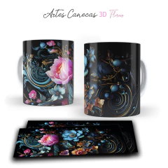+50 Plantillas Tazas 3D Flores #2 - PlantillasyVectores