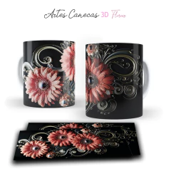 +50 Plantillas Tazas 3D Flores #2 en internet