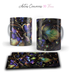 +50 Plantillas Tazas 3D Flores #2 - PlantillasyVectores
