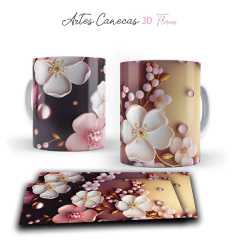 +50 Plantillas Tazas 3D Flores #2