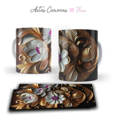 +50 Plantillas Tazas 3D Flores #2 - comprar online
