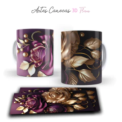 +50 Plantillas Tazas 3D Flores #2 - comprar online