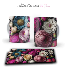 Imagen de +50 Plantillas Tazas 3D Flores #2