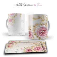 +50 Plantillas Tazas 3D Flores #2