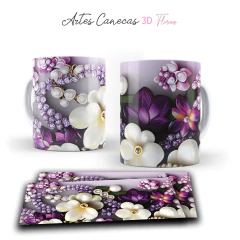 +50 Plantillas Tazas 3D Flores #2 - comprar online