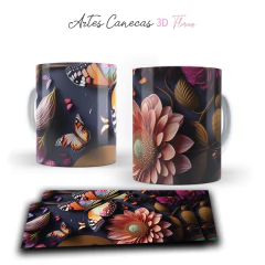 +50 Plantillas Tazas 3D Flores #2