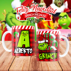 Plantillas Tazas Navidad Alfabeto Grinch