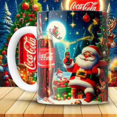 Plantillas Tazas Coca Cola Navidad - PlantillasyVectores