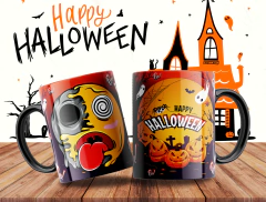 Plantillas Sublimación Tazas - Halloween Emoji