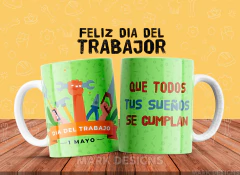 Plantillas Tazas Día del Trabajador 3 - PlantillasyVectores