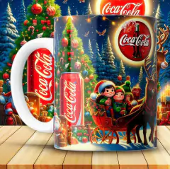 Plantillas Tazas Coca Cola Navidad - PlantillasyVectores