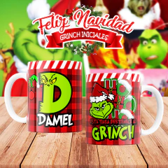 Plantillas Tazas Navidad Alfabeto Grinch - PlantillasyVectores