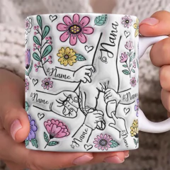 Imagen de Plantillas Tazas Día de la Madre 3D Manitos
