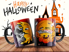 Plantillas Sublimación Tazas - Halloween Emoji
