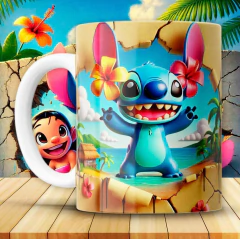 Plantillas Tazas Lilo y Stitch 3D - PlantillasyVectores