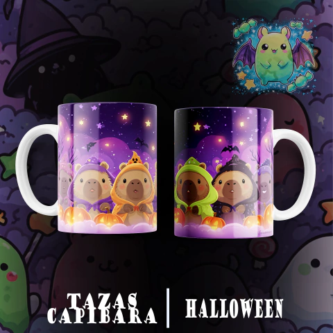 Plantillas Para Tazas Halloween Capibara - comprar online