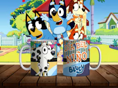 Plantillas Para Tazas Bluey día del Niño - PlantillasyVectores