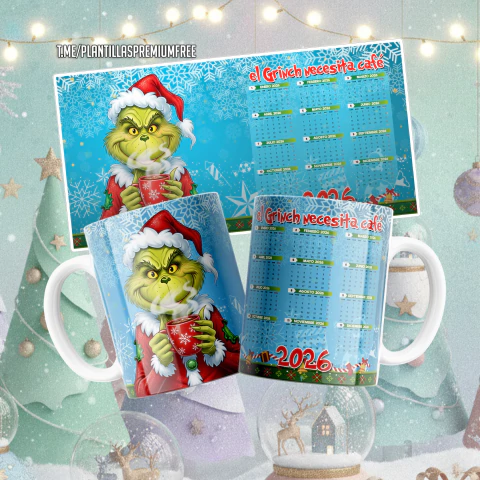 Plantillas Para Tazas Navidad Calendario 2026 N°2 - comprar online