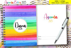 Kit Imprimible Agenda Colors 2025 - 2026