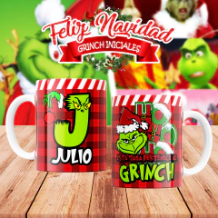 Plantillas Tazas Navidad Alfabeto Grinch - PlantillasyVectores