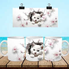 +100 Plantillas Tazas 3D Gatos