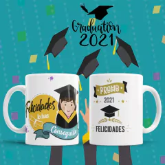 Plantillas Sublimación Tazas Graduación 21