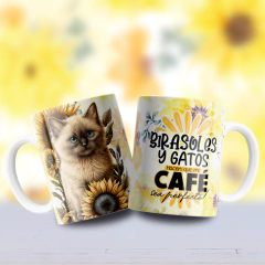 Plantillas Sublimación Tazas Gatitos y Girasoles - comprar online