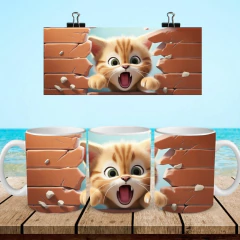 Imagen de +100 Plantillas Tazas 3D Gatos