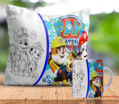 Imagen de Plantillas Cojines + Tazas Infantiles P/ Pintar V5