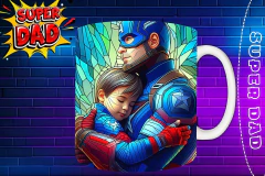 Plantillas Para Tazas Día Del Padre "Super Dad" - PlantillasyVectores
