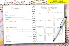 Kit Imprimible Agenda Colors 2025 - 2026 - comprar online