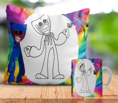 Plantillas Cojines + Tazas Infantiles P/ Pintar V5
