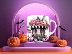 Plantillas Sublimación Tazas - Halloween Pink