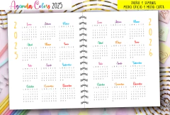Kit Imprimible Agenda Colors 2025 - 2026 en internet