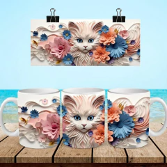 +100 Plantillas Tazas 3D Gatos - PlantillasyVectores