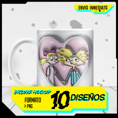 Plantillas Tazas 3D Infladas Amor