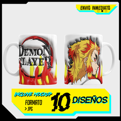 Plantillas Sublimación Tazas 3D Infladas Demon Slayer