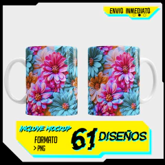 Plantillas Tazas 3D Flores