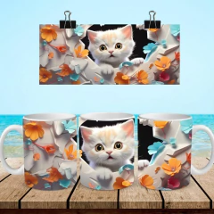 +100 Plantillas Tazas 3D Gatos en internet