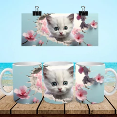 +100 Plantillas Tazas 3D Gatos - PlantillasyVectores