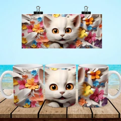 +100 Plantillas Tazas 3D Gatos - PlantillasyVectores