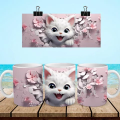 Imagen de +100 Plantillas Tazas 3D Gatos