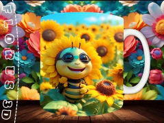 Plantillas Tazas 3D Flores en internet