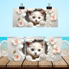 Imagen de +100 Plantillas Tazas 3D Gatos