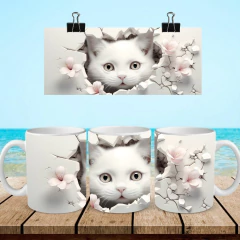 +100 Plantillas Tazas 3D Gatos - PlantillasyVectores